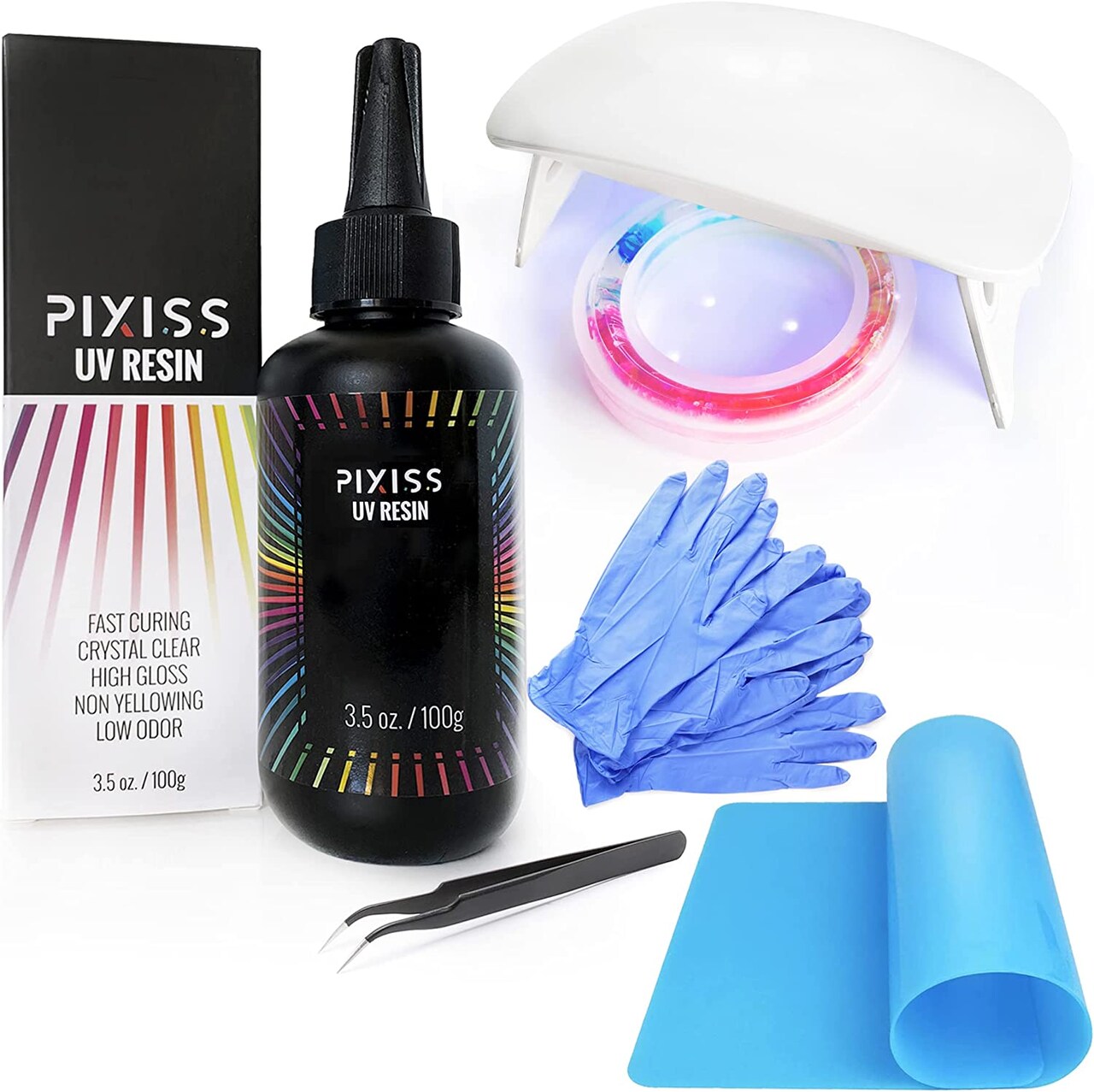 Pixiss UV Light Resin Clear Epoxy Resin Accessories and Craft Kit